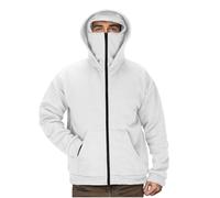 Dyhxuan Veste de survêtement pour homme - Sweat à capuche avec cagoule - Décontracté - Fermeture éclair - Coupe-vent - Chaud - Couleur unie - Veste de sport ample à manches longues - Veste de