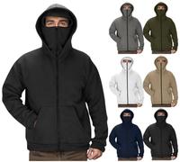 DYHXUAN Veste en sweat à capuche pour homme avec passe-montagne décontractée - Fermeture éclair - Veste à capuche coupe-vent chaude - Sweat-shirt uni - Veste de sport - Manches longues - Veste à
