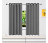 DYINDUN Rideau 1 Pièces 340 x 225 cm 100% Lumiere Bloquer Anti Chaleur, Anti-UV Rideaux Doux Rideaux Obscurcissants Installation Facile pour Maison Chambre Fenetre, Gris Foncé