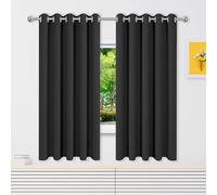 DYINDUN Rideau 1 Pièces 440 x 265 cm 100% Lumiere Bloquer Anti Chaleur, Anti-UV Rideaux Doux Rideaux Obscurcissants Installation Facile pour Maison Chambre Fenetre, Noir