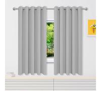 DYINDUN Rideau 1 Pièces 540 x 315 cm 100% Lumiere Bloquer Anti Chaleur, Anti-UV Rideaux Doux Rideaux Obscurcissants Installation Facile pour Maison Chambre Fenetre, Gris Clair