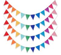 DYIOTF 4 Guirlandes Fanions Multicolores 16M (4x4m), Guirlande Anniversaire et Décoration Guinguette Extérieur, Banderole Fanion Triangle pour Fête, Jardin, Mariage, Festival et Chambre Enfant