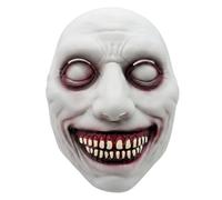 DYIOTF Masque Halloween Horreur Exorciste aux Yeux Blancs, Masque Effrayant en Vinyle Réaliste pour Adulte, Accessoire Déguisement pour Soirée à Thème et Cosplay - Blanc, 1 Pièce
