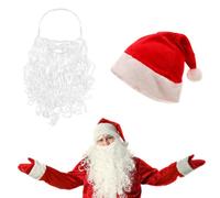 Dyiouxin Bonnet de Noël,Barbe de Père Noël,Confortable à Porter,Accessoires de Cosplay Santa Claus Nikolaus, Ornements de Noël