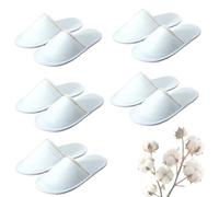 Dyiouxin Chaussons Jetables,Chausson Hotel,Chaussons Invités,5 Paires Pantoufles Antidérapantes Lavables,Confort Doux,pour hôtels et spa,Voyage,Événements et Usage Commercial (Unisexe)