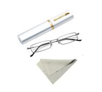Dyiouxin Lunettes de Lecture,Mini Pliables,étroites en Métal à Charnière à Ressort Aide à la Lecture,Lunettes Loupe,Unisexe,avec étui und Chiffon Lunette
