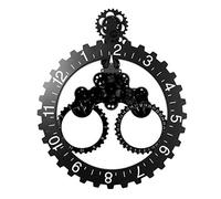 DYJD 3D Vitesse Mécanique Horloge Murale Avec Mouvement Gears, Quartz, Bureau Nouveauté Calme, Étagère Alarme Décorative Pour la Maison, Noir