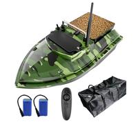 DYJD Bateau à appâts de pêche 500M RC Bateau à appâts de pêche 2KG Chargement avec Sac à Main Dispositif d'alimentation de Poisson (Vert)