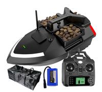 DYJD Bateau d'alimentation avec GPS 500 m RC Leurre de pêche Bateau de pêche Télécommande Double moteur Hopper LED Bateau avec GPS et télécommande LCD (noir)