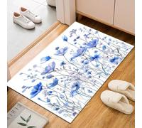 Dyjuaa Aquarelle Plante Paillasson Entrée Intérieur 60x90 cm, Floral Pastoral Naturel Tapis Lavable en Machine Antidérapant Rugs Carpet Poil Ras Doux pour Chien, Cuisine, Porte et Couloir