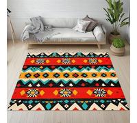 Dyjuaa Bohême Amérindien Tribal Paillasson Entrée Intérieur 80x120 cm, Géométrique Ethnique Tapis Lavable en Machine Antidérapant Rugs Tapis Poil Ras Doux pour Chien, Cuisine, Porte et Couloir