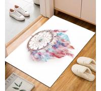 Dyjuaa Bohême Attrape-Rêves Paillasson Entrée Intérieur 60x90 cm, Fantaisie Plume Tapis Lavable en Machine Antidérapant Rugs Carpet Poil Ras Doux pour Chien, Cuisine, Porte et Couloir