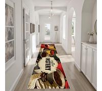 Dyjuaa Café Vintage Tapis de Couloir 80x250cm Antidérapant Tasse à Café Tapis de Passage Lavable Doux Rétro Coffee Moquette Long Doux pour Chambre à Coucher Couloirs Salon Cuisine