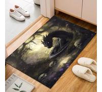 Dyjuaa Dragon Occidental Paillasson Entrée Intérieur 60x90 cm, Animaux Magiques Tapis Lavable en Machine Antidérapant Rugs Carpet Poil Ras Doux pour Chien, Cuisine, Porte et Couloir
