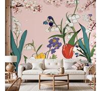 Dyjuaa Fleurs Printemps Papier Peint Panoramique Floral de Cerisier Muguet Papier Peint Intissé 100x70 cm Fleurs Pastoral Tapisserie Poster Mural pour Salon Chambre Décoration Murale
