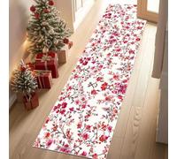 Dyjuaa Floral Aquarelle Tapis Couloir Long 60x150cm Style Chinois Floral Tapis Cuisine Devant Evier Carpet Lavable en Machine Antiderapant pour Cuisine, Couloir, Passage, Chambre