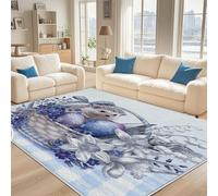 Dyjuaa Hérisson Mignon Tapis de Salon Lavable en Machine Antiderapant Œufs de Pâques Tapis Chambre Descente de Lit 120x170cm Fleurs Aquarelle Moquette Interieur Doux Salle à Manger