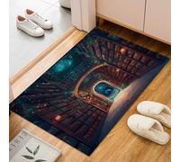 Dyjuaa Magic Library Paillasson Entrée Intérieur 60x90 cm, Bibliothèque Étagères Tapis Lavable en Machine Antidérapant Rugs Carpet Poil Ras Doux pour Chien, Cuisine, Porte et Couloir
