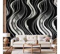Dyjuaa Motif Ondulé Papier Peint Panoramique Géométrie abstraite Papier Peint Intissé 100x70 cm Moderne Tapisserie Poster Mural pour Salon Chambre Décoration Murale