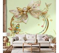 Dyjuaa Nœud Papillon Papier Peint Panoramique Papillon de Cristal Papier Peint Intissé Fantaisie Vintage Wallpaper Papiers Peints Decoration Murale Chambre Salon 100x70 cm