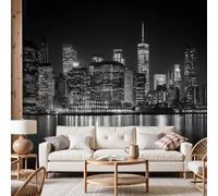 Dyjuaa Papier Peint Intissé Skyline de Manhattan New York Papier Peint Panoramique Gratte-Ciel Tapisserie Poster Mural pour Paysage Urbain Salon Chambre Décoration Murale 250x175 cm