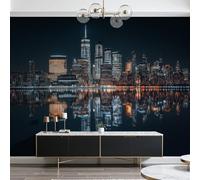 Dyjuaa Papier Peint Panoramique New York Ville 150x105 cm - Papier Peint Intissé Gratte-Ciel, Décoration Murale Moderne, Paysage Urbain Tapisserie décorative pour Chambre Salon