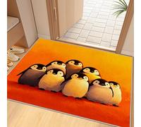 Dyjuaa Pingouin de Dessin animé Paillasson Entrée Intérieur 60x90 cm, Animaux Antarctique Tapis Lavable en Machine Antidérapant Rugs Manchot Animal Mignon Carpet Doux pour Cuisine Porte et Couloir