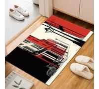 Dyjuaa Rues de la Ville Paillasson Entrée Intérieur 60x90 cm, Illustration Architecture Ville Tapis Lavable en Machine Antidérapant Rugs Moquette Poil Ras Doux pour Chien, Cuisine, Porte et Couloir