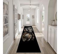 Dyjuaa Tasse à Café Tapis de Couloir 80x250cm Antidérapant Coffee Tapis de Passage Lavable Doux Grains de Café Moquette Long Doux pour Chambre à Coucher Couloirs Salon Cuisine
