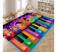 Dyjuaa Thème Musique Tapis Chambre Lavable en Machine Touches de Piano Couleur Carpet AntidéRapant Poil Ras Descente de Lit 80x150 cm Animaux Dessin Animé Tapis Doux pour Salon Couloir Cuisine