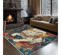 Dyjuaa Tigre Blanc Tapis Salon 160 x 230 cm Animaux Mythe Oriental Tapis Chambre d'enfant Lavable en Machine Antidérapant Carpet Doux Moelleux Poils Ras pour Cuisine, Salle à Manger