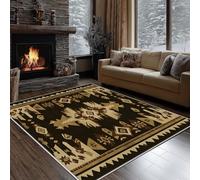 Dyjuaa Vintage Aztèque Tapis Salon 140 x 200 cm Style Ethnique Sud-Ouest Tapis Chambre d'enfant Lavable en Machine Antidérapant Carpet Doux Moelleux Poils Ras pour Cuisine, Salle à Manger