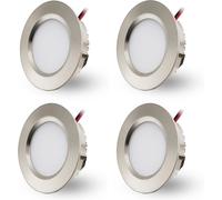 DYKUWEY Spot LED Encastrable 230V 3W, LED Spot Etanche Salle de Bain IP44, Spots de plafond Trou ¿55-58mm, Extra Plat 15mm, Spots Encastrés Pour cuisine chambre, Lot de 4 (Blanc,Blanc Froid 6000K)