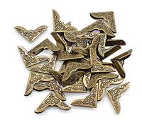 Dylan-EU Lot de 40 Coins de Protection Vintage 30 x 30 mm Rétro Coins en Laiton pour protéger et décorer des Livres, Scrapbooking, Albums, classeurs de menus - Bronze