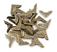 Dylan-EU Lot de 40 protections d'angle vintage en métal pour livres, scrapbooking, menus, albums, fichiers 30 x 30 mm