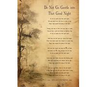 Dylan Thomas Impression d'art de poésie « Do Not Go Gentle into That Good Night », style vintage, format A4