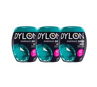 Dylon Lot de 3 capsules de teinture pour machine Vert émeraude 350 g
