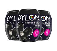 DYLON Washing Machine Fabric Dye Pod Intense Black 3 Packs of 350g