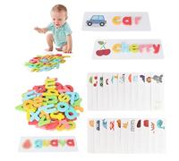 DYMHQ Lettres d'apprentissage Jeux éducatifs, L'orthographe Jouet d'apprentissage, Orthographe Jouet d'apprentissage en Bois, Lettres ABC en Bois pour Les Garçons et Les Filles de 2 à 5 Ans