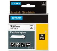 DYMO 18488 Ruban En Nylon Flexible Rhino 12Mm X 3,5M Noir Sur Blanc