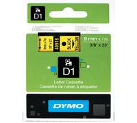 DYMO D1 étiquettes autocollantes authentiques | rouleau de 9 mm x 7 m | impression en noir sur fond jaune | autocollantes | pour étiqueteuses LabelManager