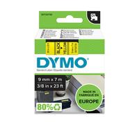 DYMO D1 étiquettes autocollantes authentiques | rouleau de 9 mm x 7 m | impression en noir sur fond jaune | autocollantes | pour étiqueteuses LabelManager