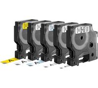 DYMO 45018 + 45013 + 45010 + 40913 + 43613 Ruban d'étiquetage jeu de 5 Couleur de ruban: blanc, jaune, transparent Couleur de