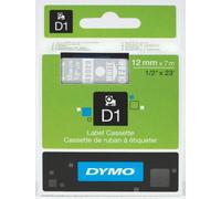 DYMO 45020 Ruban D1 Standard 12mmx7m Blanc sur Transparent - S0720600