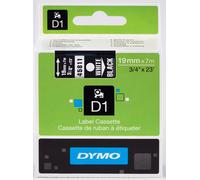 DYMO 45811 Ruban D1 Standard Blanc sur fond Noir 19mm x 7m - S0720910