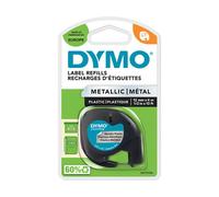 Dymo Ruban d'étiquetage S0721730 argent métallisé - police noire - 12 mm x 4 m