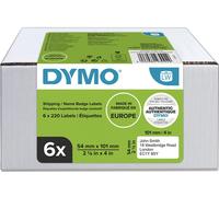 Dymo Étiquettes autocollantes 2093092 – 54 x 101 mm – 220/rouleau – Noir sur blanc – Pack de 6
