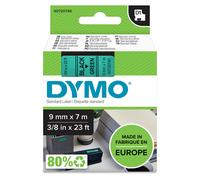 DYMO Authentic D1 Labels Black Print on Green Tape 9 mm x 7 m Self-Adhesiv