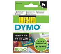 DYMO Authentic D1 Labels Black Print on Yellow Tape 6 mm x 7 m Self-Adhesi