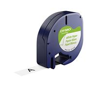Ruban Autocollant Dymo pour Etiqueteuses LetraTag, 12 mm x 4 m-1/2 in.x13ft, Blanc